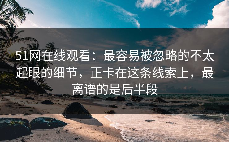 51网在线观看：最容易被忽略的不太起眼的细节，正卡在这条线索上，最离谱的是后半段
